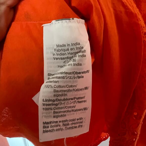 J. Crew resort Orange Eyelet Wrap Top SZ 12 - Picture 6 of 8